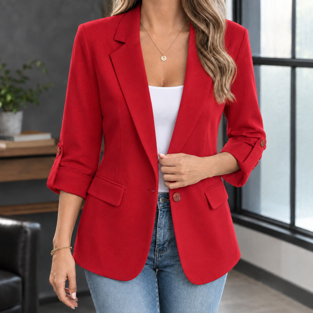 Salcombe women's tailored blazer in Red – front view