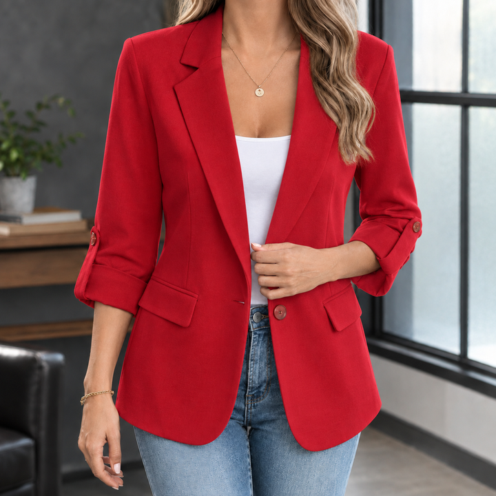 Salcombe women's tailored blazer in Red – front view