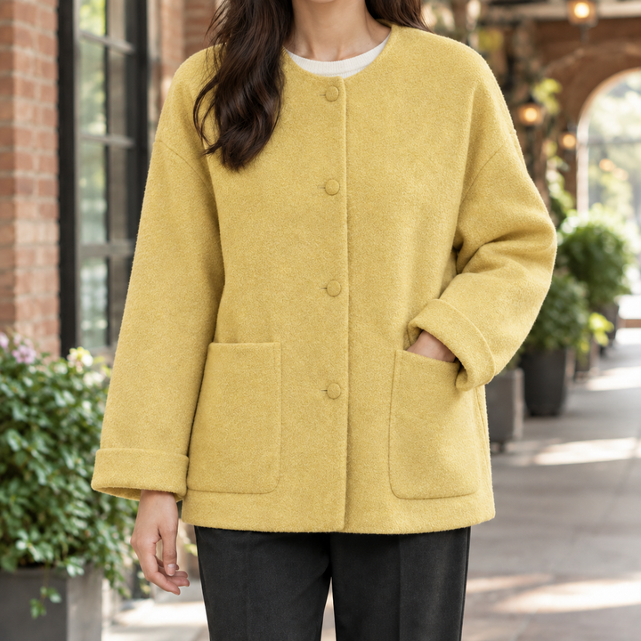 Chichester women's wool jacket in Yellow – front view