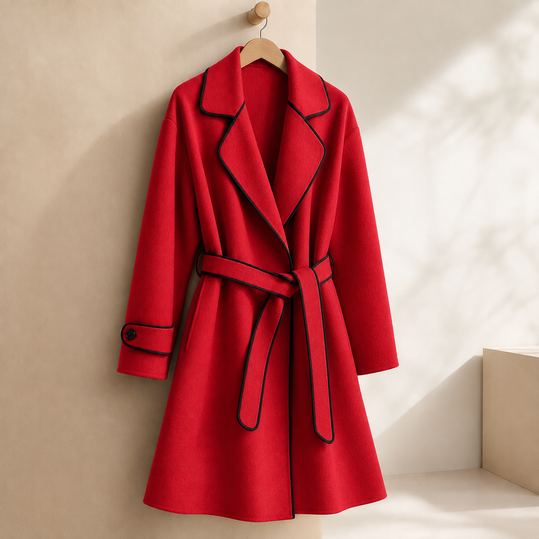 Wantage women's wrap coat in Red – front view