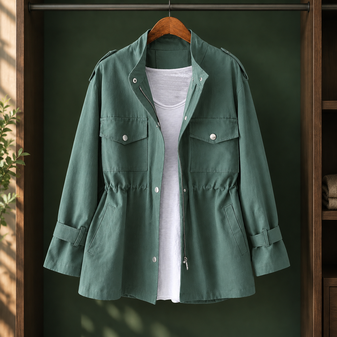 Kirkwall women's utility jacket in Sage Green – front view