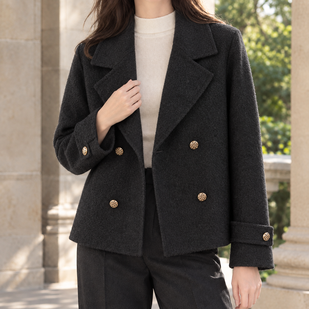 Sonning women's cropped jacket in Black – front view