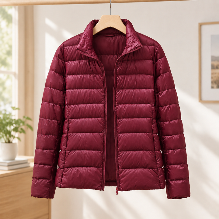 Cromer women's puffer jacket in Burgundy – front view