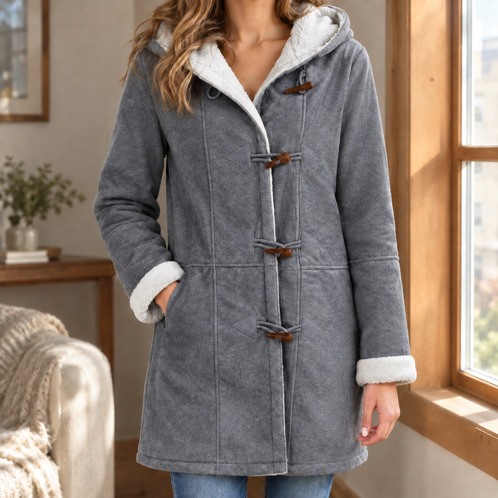 Selkirk women's duffle coat in Grey – front view
