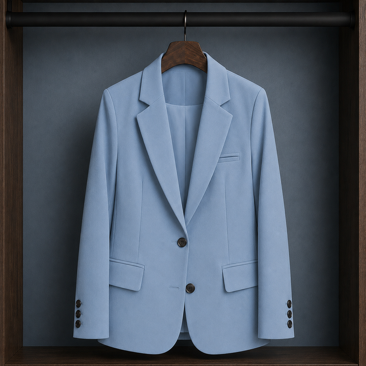 Kingsbridge women's tailored blazer in Light Blue – front view
