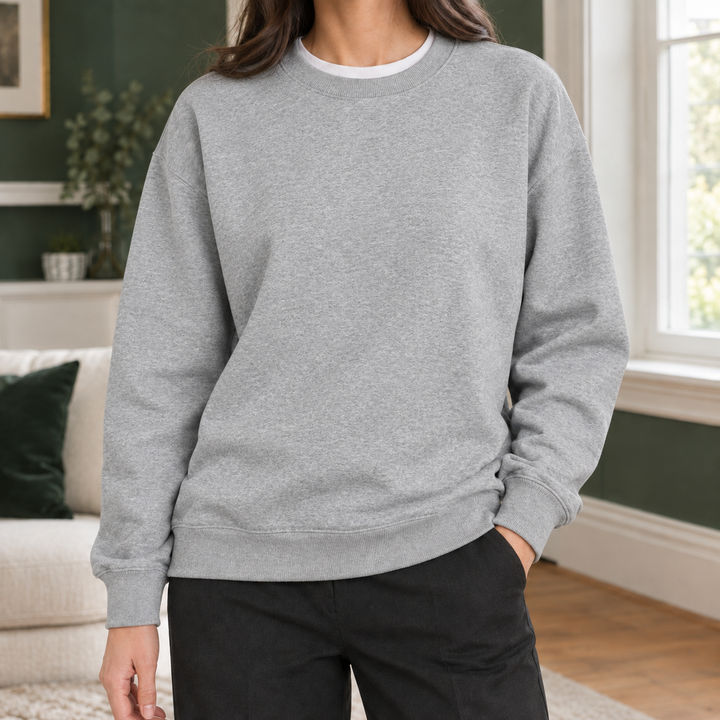Women's crew neck sweatshirt Mildred in Light Grey – product view