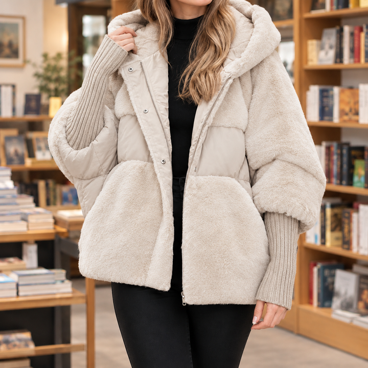 Tonbridge women's hooded jacket in Oatmeal – front view