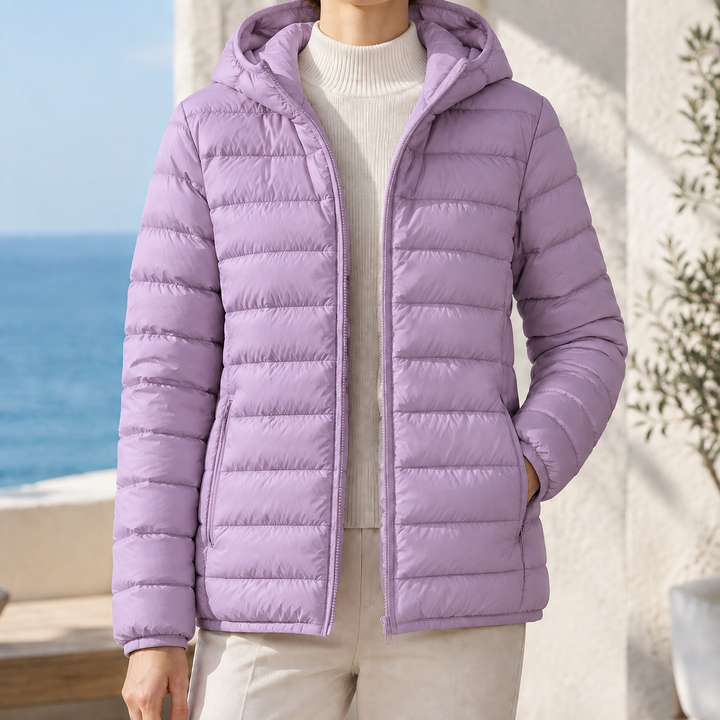 Wensley women's puffer jacket in Lilac – front view