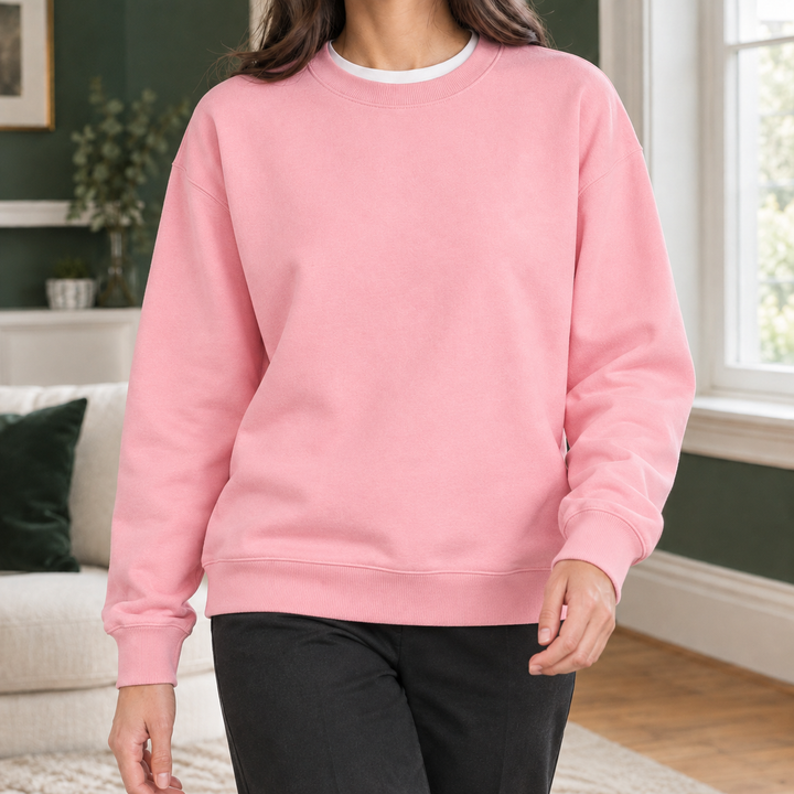 Women's crew neck sweatshirt Mildred in Pink – product view