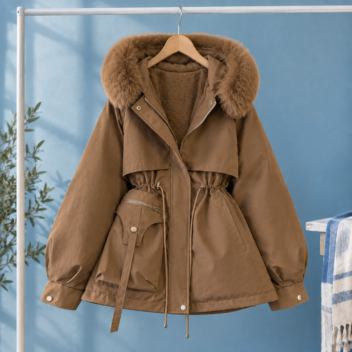 Tewkesbury women's parka in Tan – front view