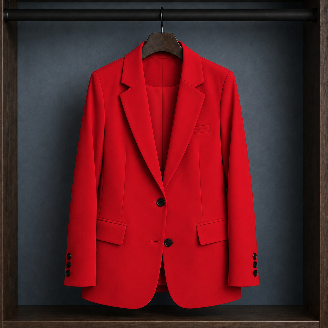 Kingsbridge women's tailored blazer in Red – front view