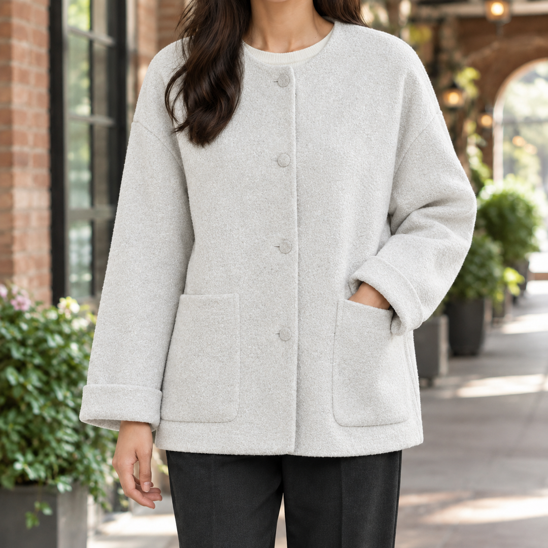 Chichester women's wool jacket in Light Grey – front view