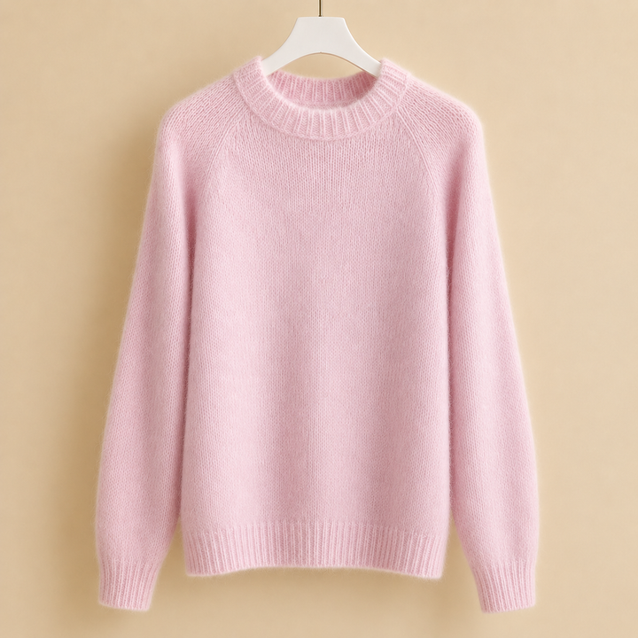 Debbie - Women's brushed knit jumper in Pink – front view