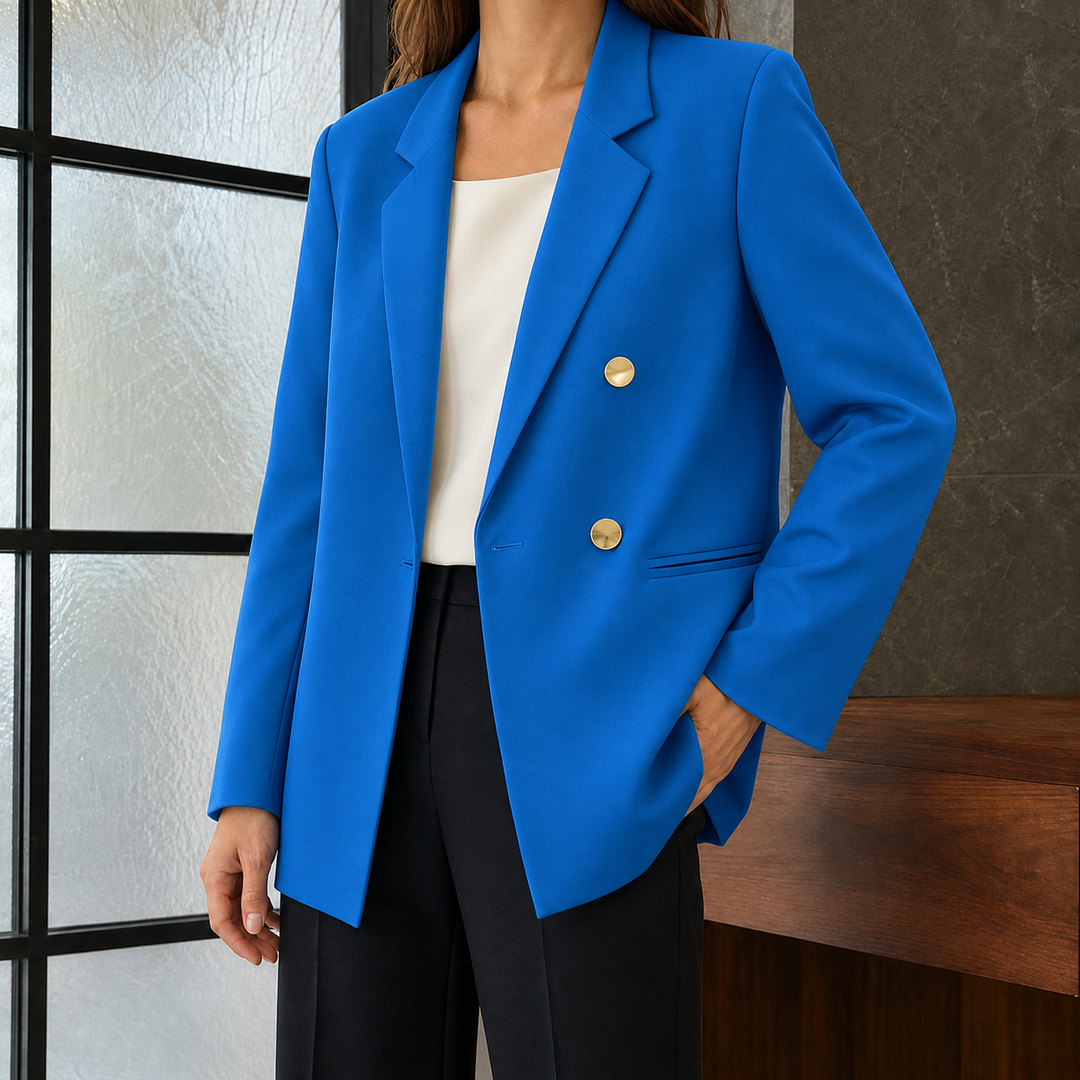 Winchcombe women's longline blazer in Cobalt Blue – front view