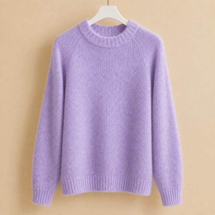 Debbie - Women's brushed knit jumper in Lilac – front view