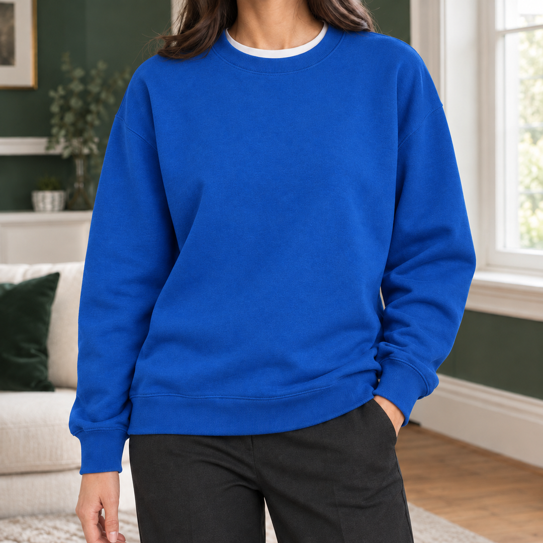 Women's crew neck sweatshirt Mildred in Blue – product view