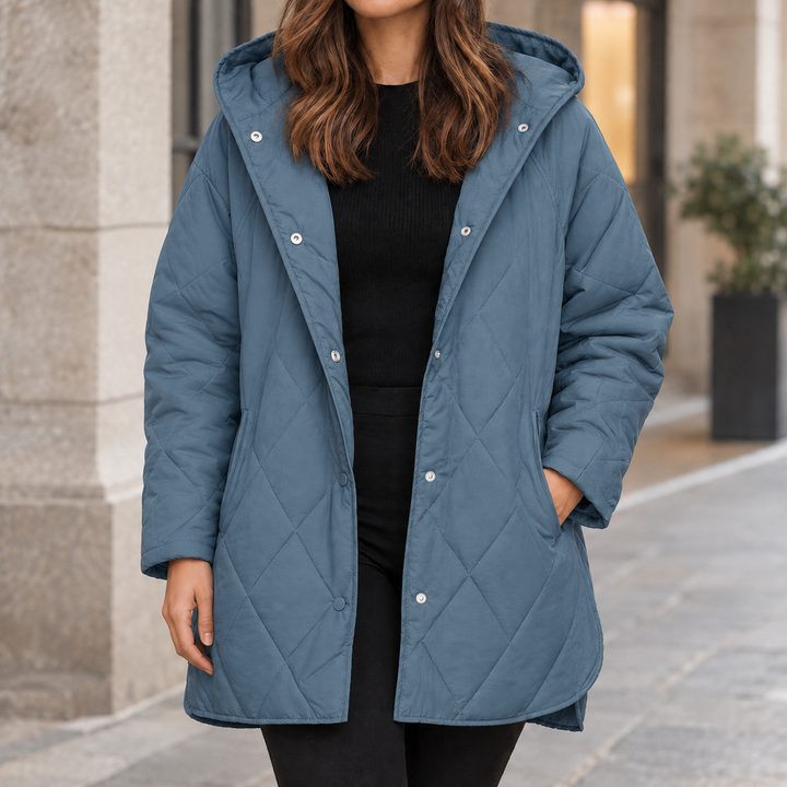 Highgate women's quilted jacket in Blue – front view