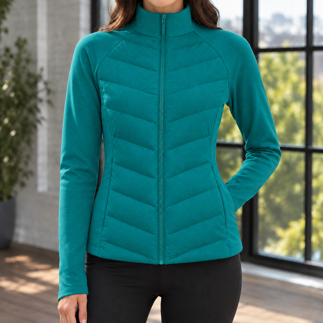 Cranbrook women's quilted jacket in Teal – front view