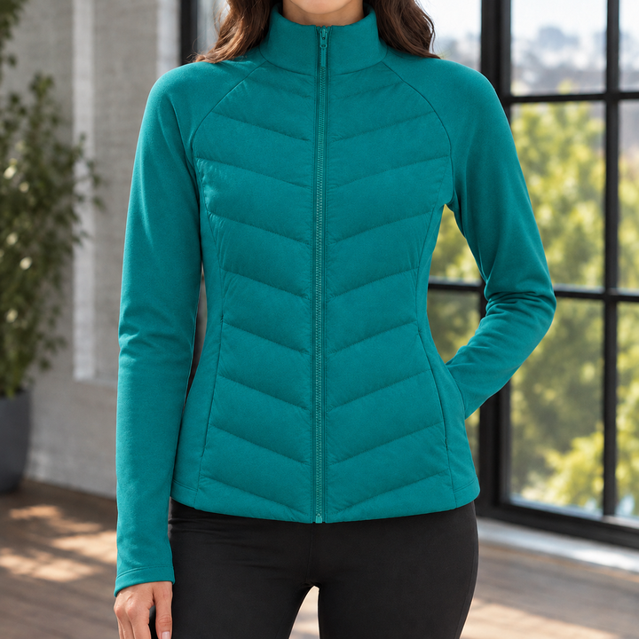 Cranbrook women's quilted jacket in Teal – front view