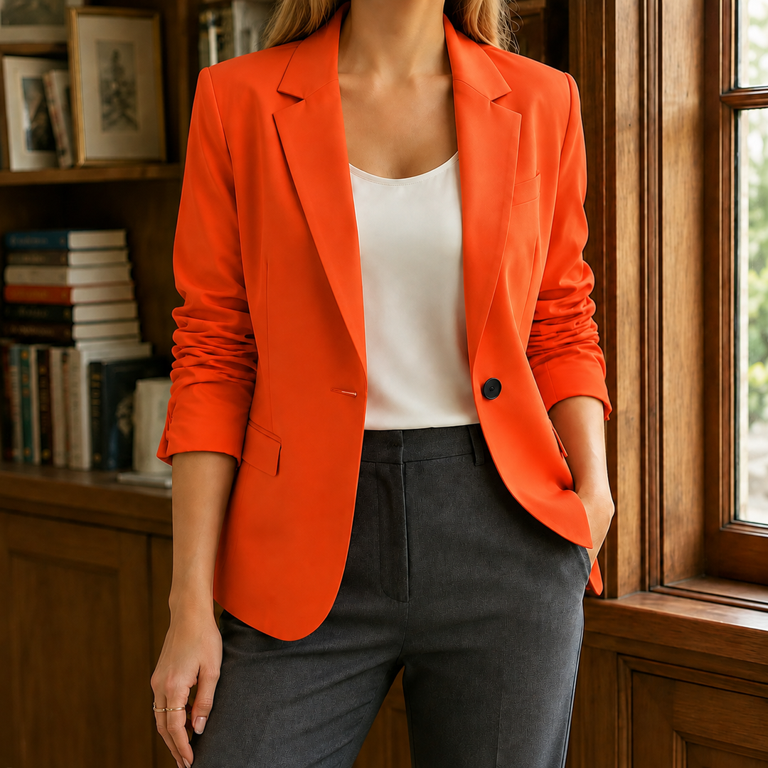 Lichfield women's tailored blazer in Orange – front view