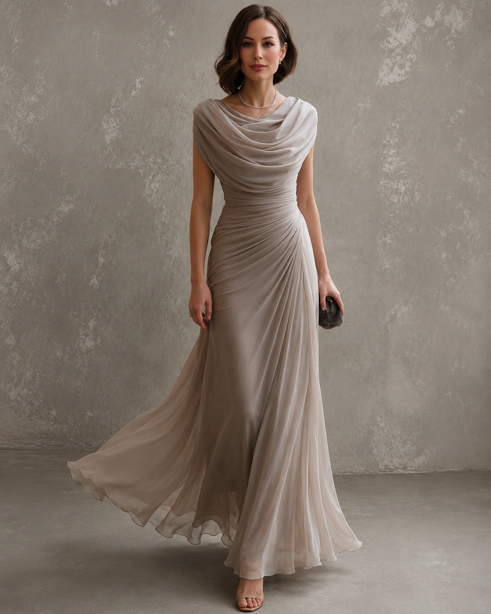 Women's Ruched Draped Maxi Dress – Jilliann