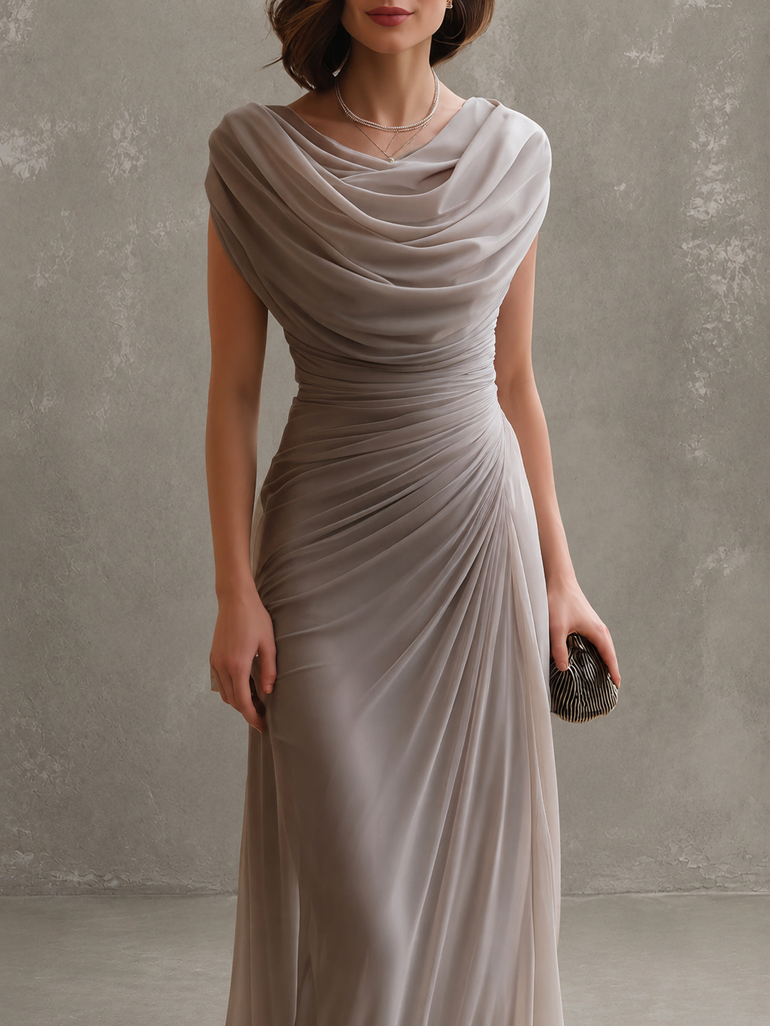 Women's Ruched Draped Maxi Dress – Jilliann