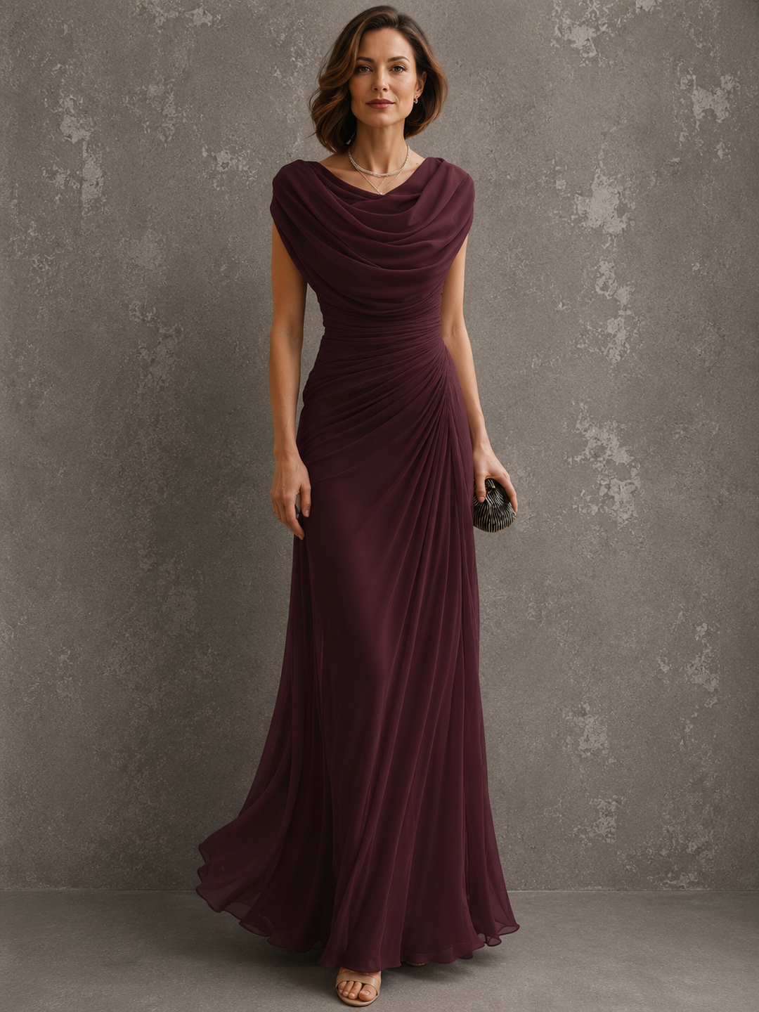 Women's Ruched Draped Maxi Dress – Jilliann
