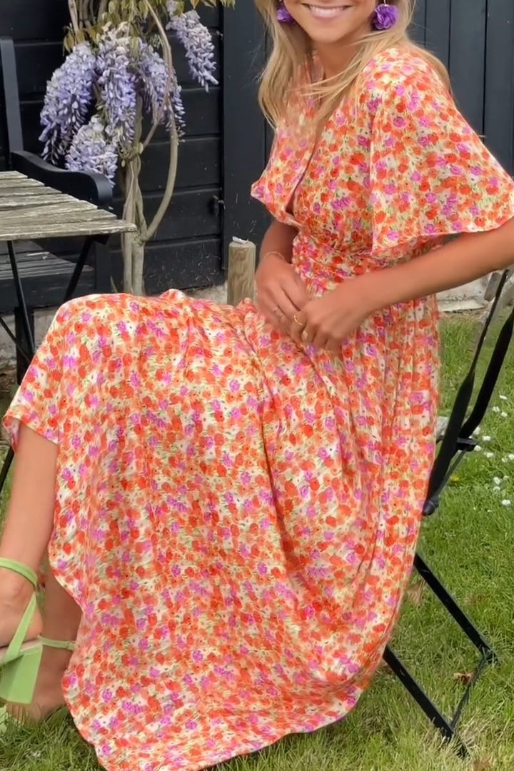 Harlow - Cute floral Maxi Dress with V-neck