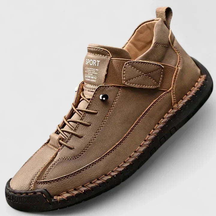 Women's lace up trainers Yvie in Khaki – side view