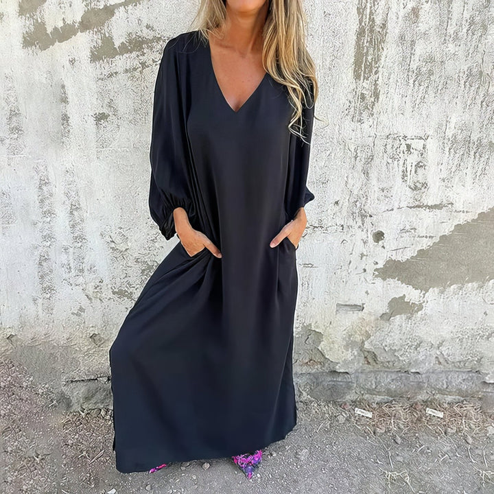 Gilly- Long Boho Maxi Dress with Pockets