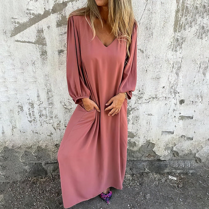 Gilly- Long Boho Maxi Dress with Pockets