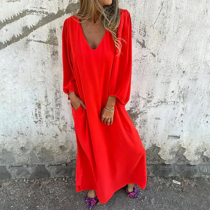 Gilly- Long Boho Maxi Dress with Pockets