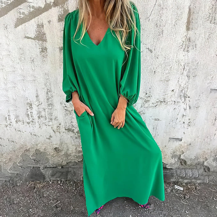 Gilly- Long Boho Maxi Dress with Pockets