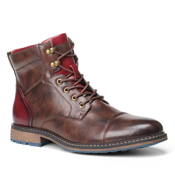 Men's toe-cap lace-up boots Georges in Brown – outer side profile