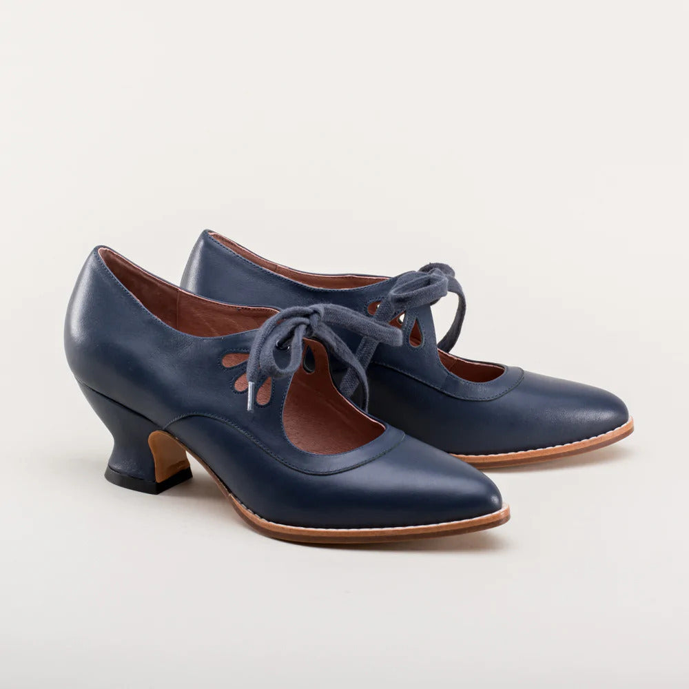 Women's lace up heels Rhiannon in Blue – pair view