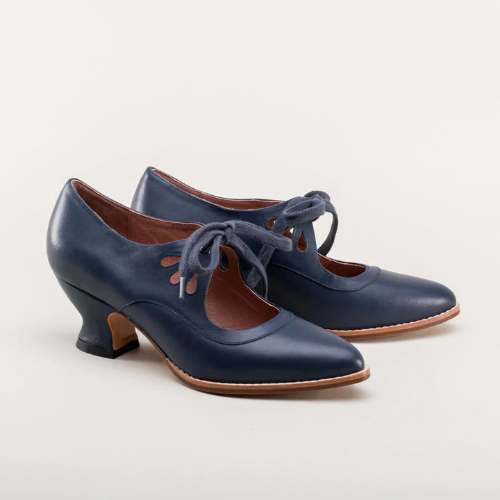 Women's lace up heels Rhiannon in Blue – pair view