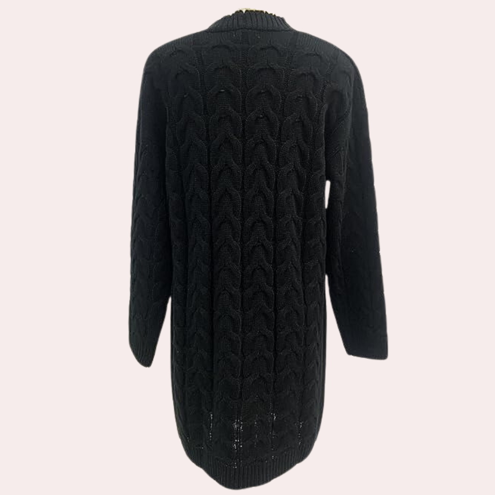 Women's Oversized Long Knit Cardigan Button-Front