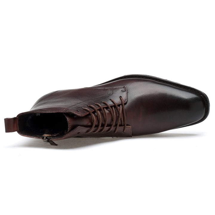 Men's lace-up dress boots Rutland in Dark Brown – top view
