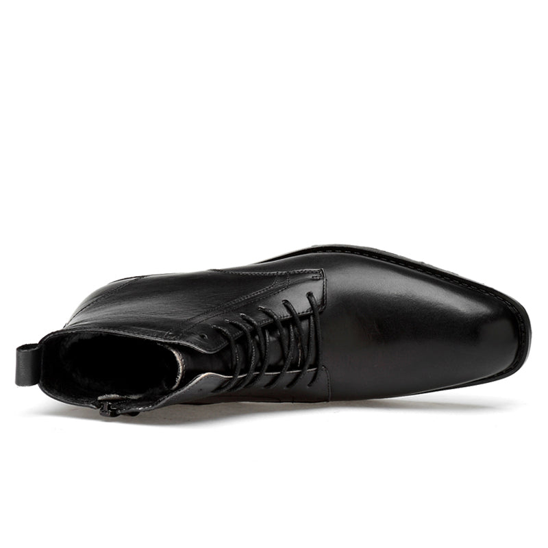 Men's lace-up dress boots Rutland in Black – top view