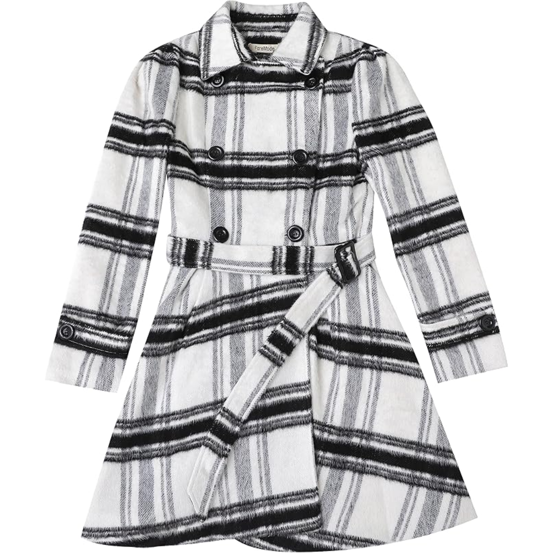 Women's fit and flare coat Ottoline in Checkered – front view