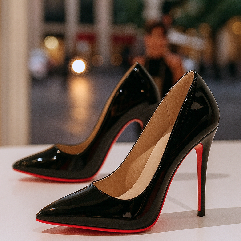 Women's Patent Pointed-Toe Stiletto Court Shoes Tammy – Black – pair