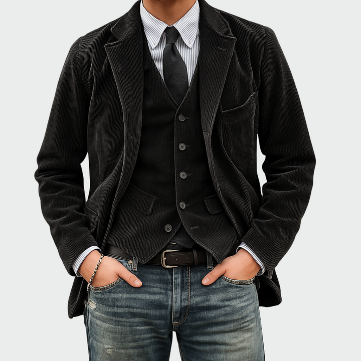 Tommy™ | 2-Piece Set: Velvet Blazer and Waistcoat