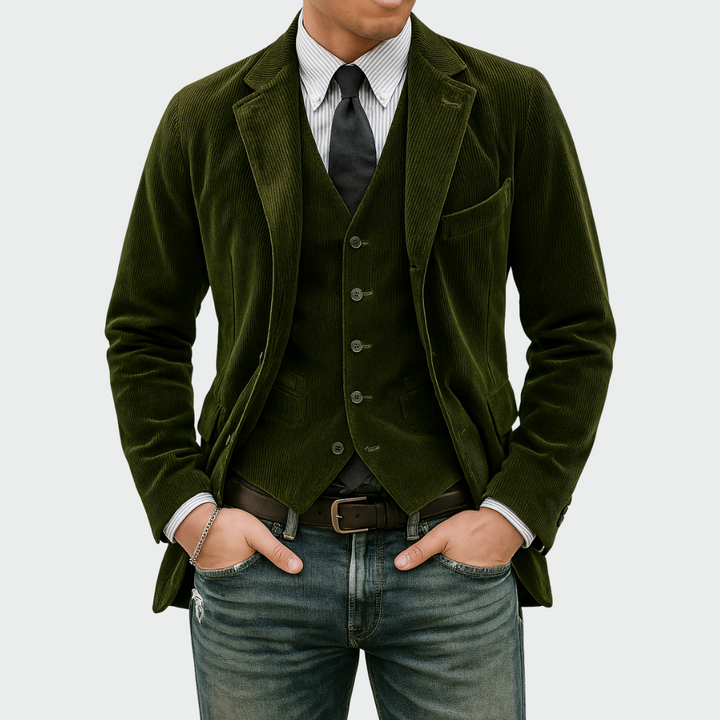 Tommy™ | 2-Piece Set: Velvet Blazer and Waistcoat