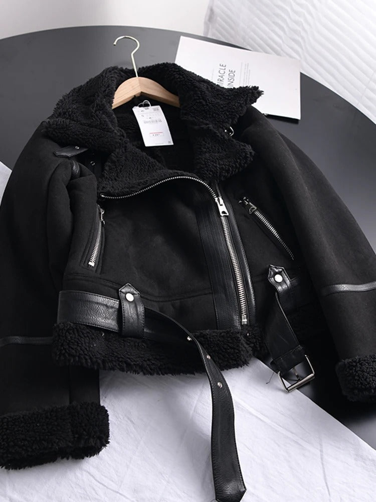 Askrigg women's aviator jacket in Black – front view