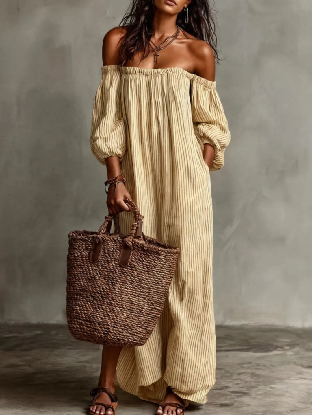 Elena | Flowy Off-Shoulder Maxi Dress
