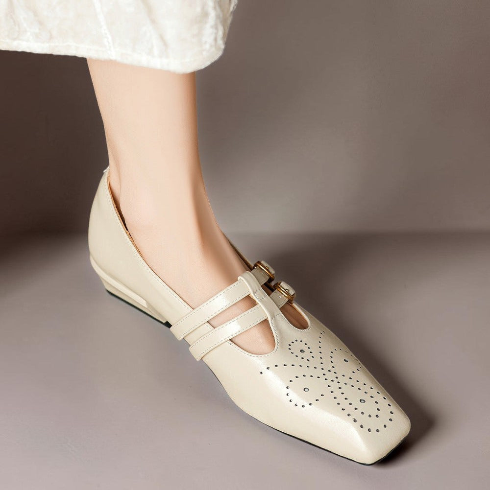 Women's Brogue Double Strap Mary Jane Shoes – Marisol