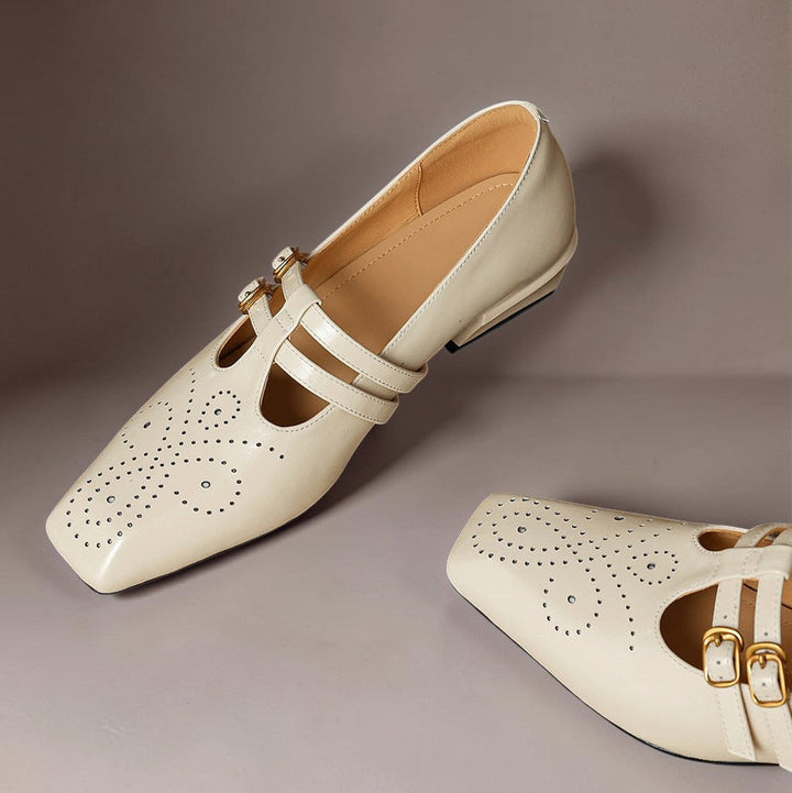 Women's Brogue Double Strap Mary Jane Shoes – Marisol