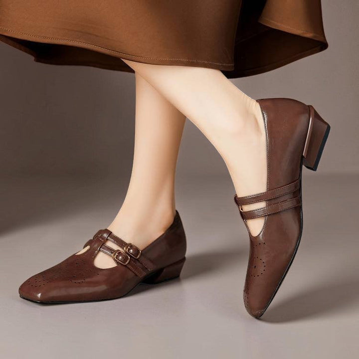Women's Brogue Double Strap Mary Jane Shoes – Marisol