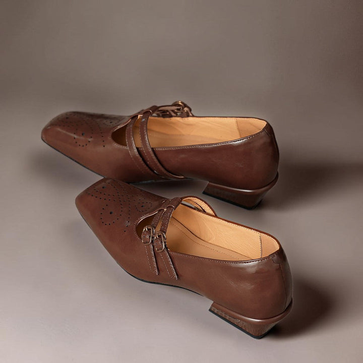 Women's Brogue Double Strap Mary Jane Shoes – Marisol