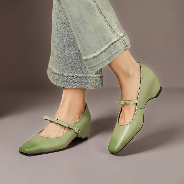 Women's Bow Strap Leather Mary Jane Shoes – Bryony